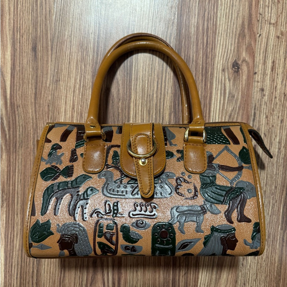 Boho indigenous leather purse
